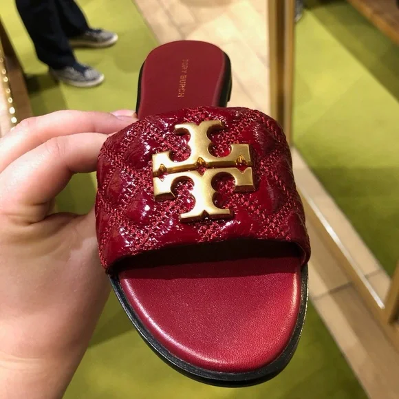 LAST PAIR! Tory Burch Everly Slide, Sorrel / Rolled Gold, 160594, Size‎ 9, $298